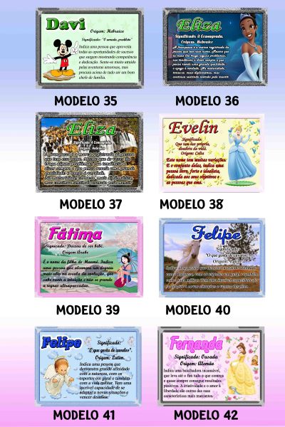 Mostruário de significado de nomes