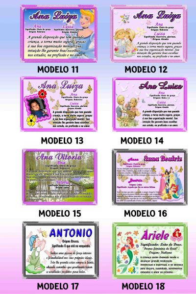 Mostruário de significado de nome